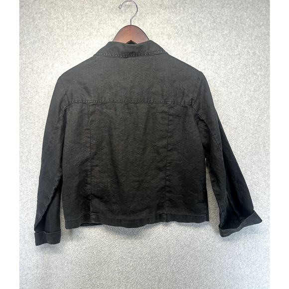 Real Comfort by Chadwicks Womens Button Up Jacket Size 8P Black Long Sleeve - Picture 9 of 10